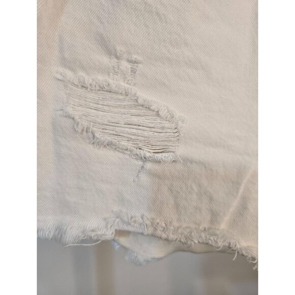 Levi 501 Button Fly Highrise Off White Denim Cutoff Destroyed Shorts  30 - Picture 3 of 6